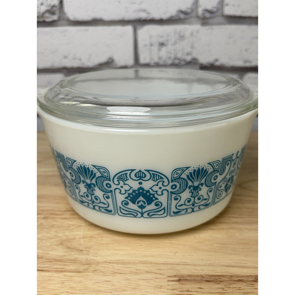 Pyrex Blue Horizon 473 Casserole With Lid Mint Condition Vintage - Picture 3 of 11
